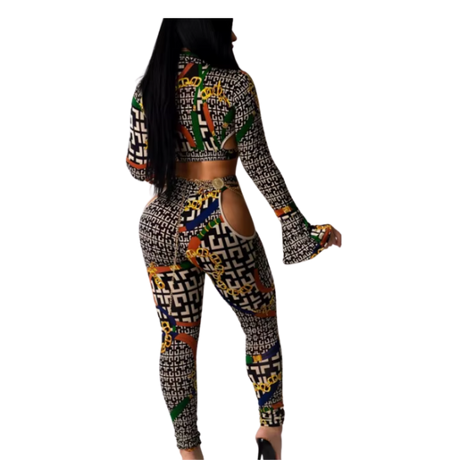 2 Piece Night Out Greek Key Set Women