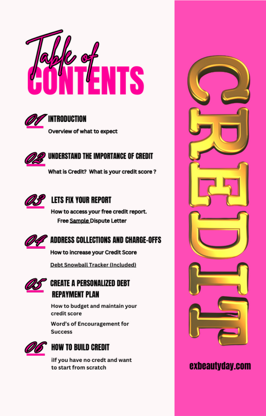 ex beauty day repair credit table of contents