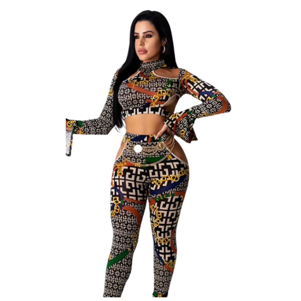 2 Piece Night Out Greek Key Set Women