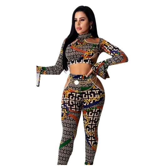 2 Piece Night Out Greek Key Set Women