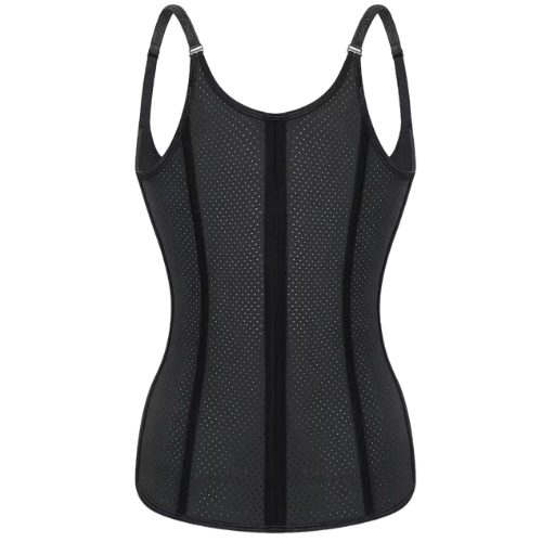 back view of latex vest 